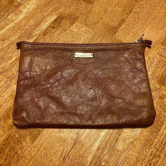 Handbags - Scrufzak handmade South African Brown leather clutch purse or travel bag